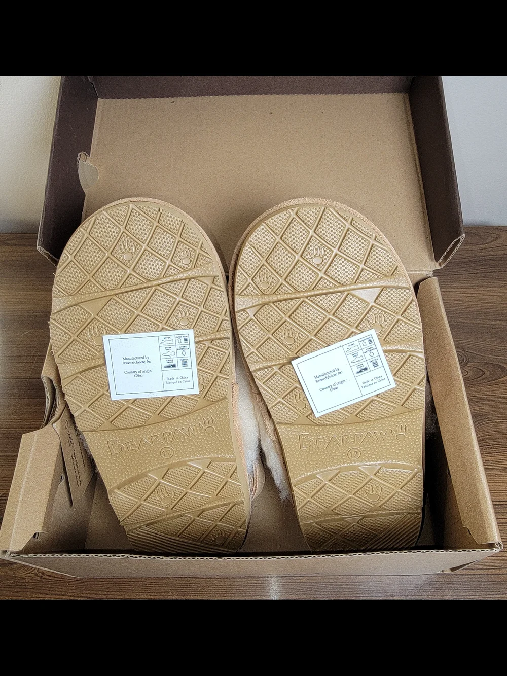 Bearpaw Kids' Tan Faux Shearling-Lined Slippers - Size 12 Little Kid